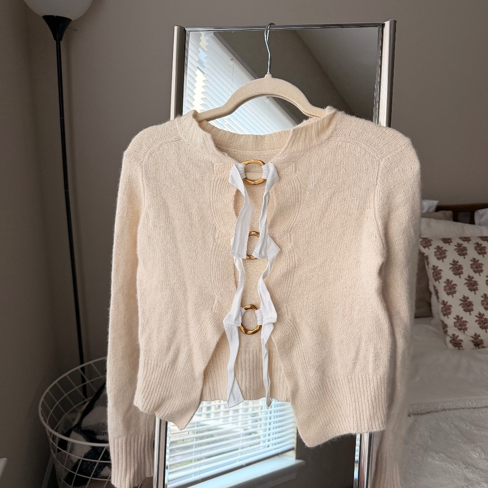 Cashmere & linen open back top